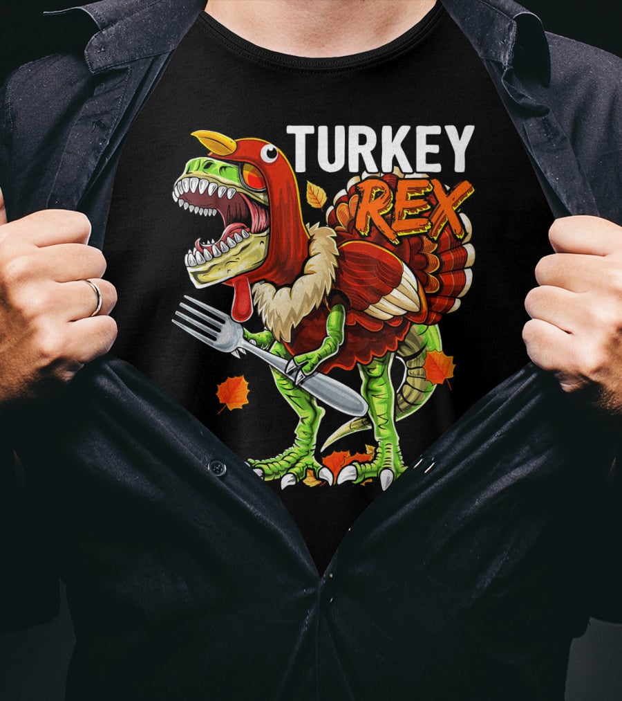 TURKEY REX Thanksgiving Dinosaur Costume T-Shirt