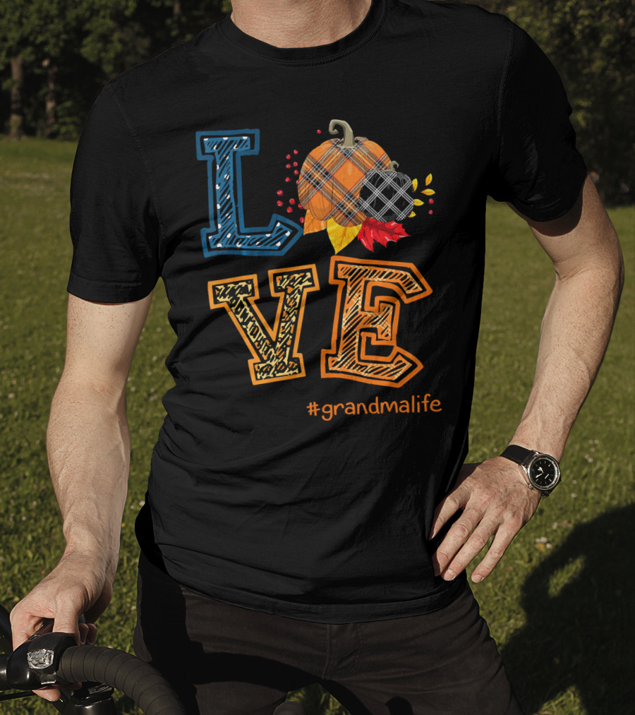 LOVE Plaid Pumpkin #grandmalife T-Shirt