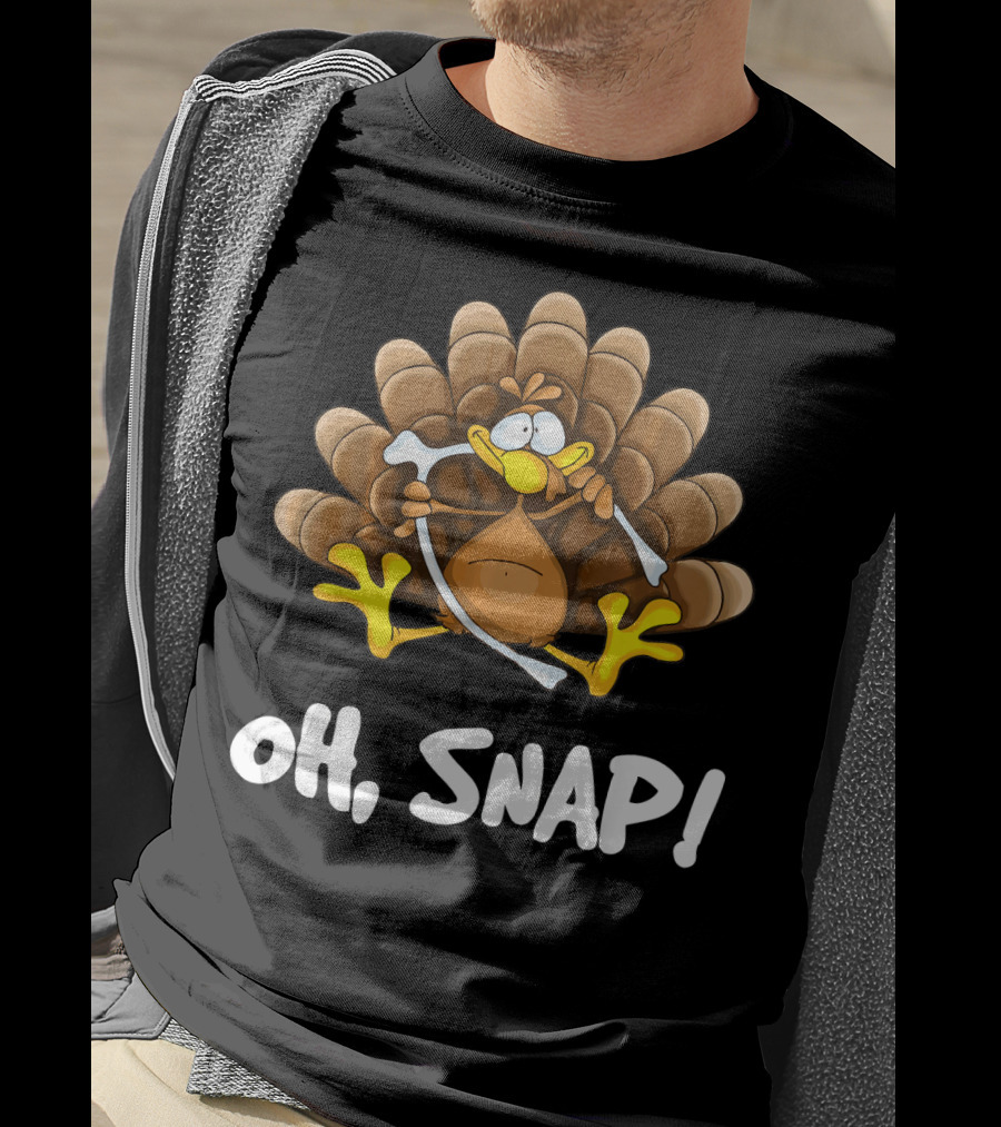 Wishbone Oh Snap Funny Turkey Bone Joke T-Shirt