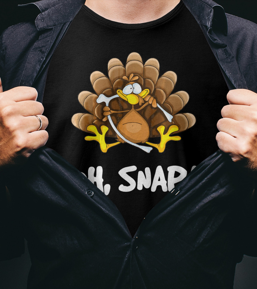 Wishbone Oh Snap Funny Turkey Bone Joke T-Shirt