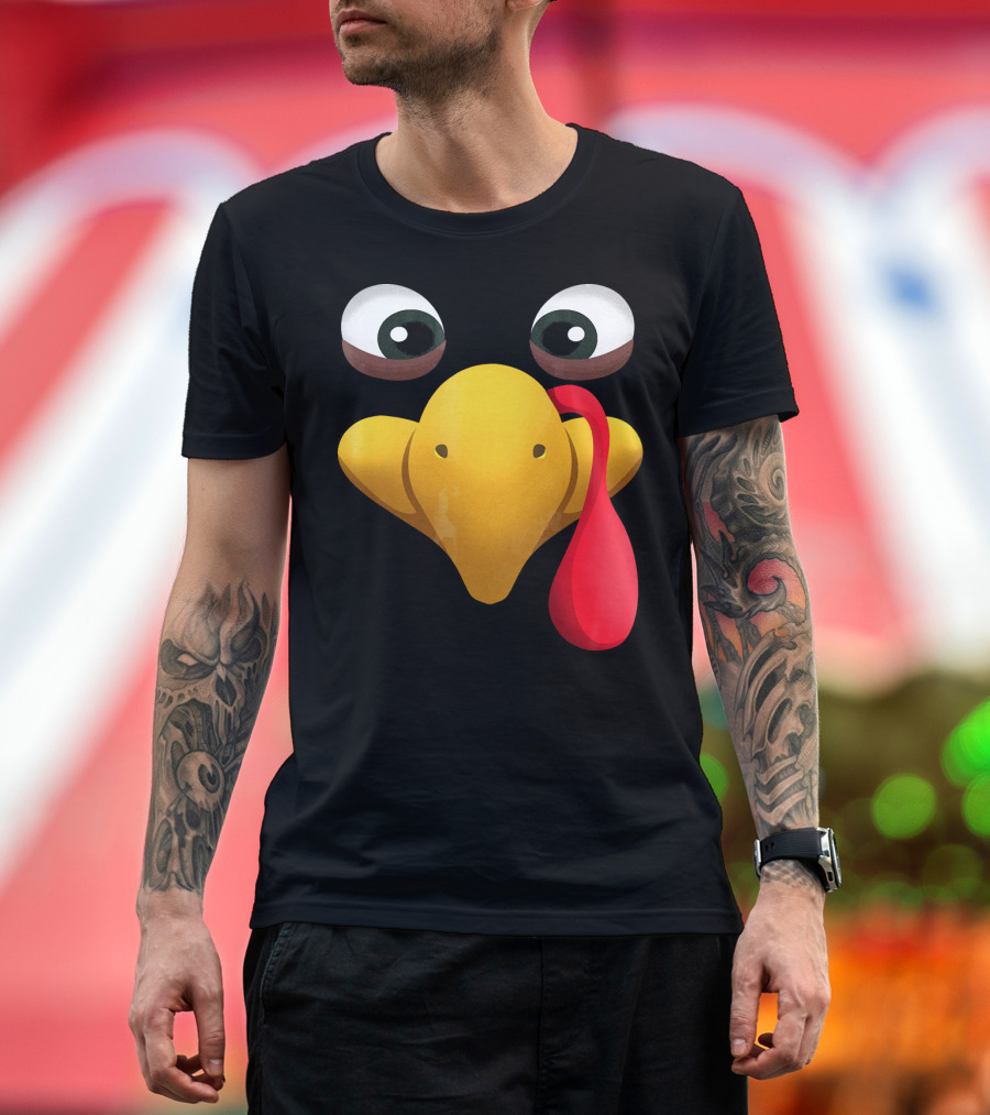 Funny Turkey Face with Realistic Expression T-Shirt