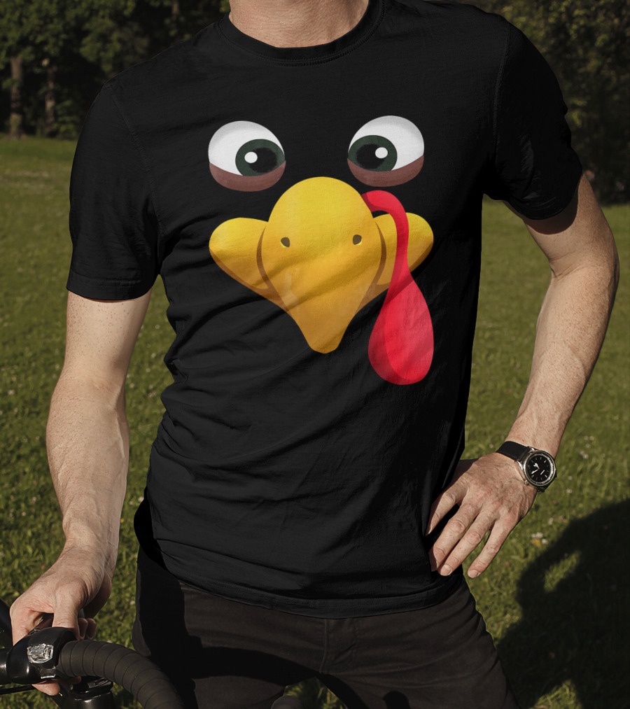 Funny Turkey Face With Realistic Expression T-Shirt