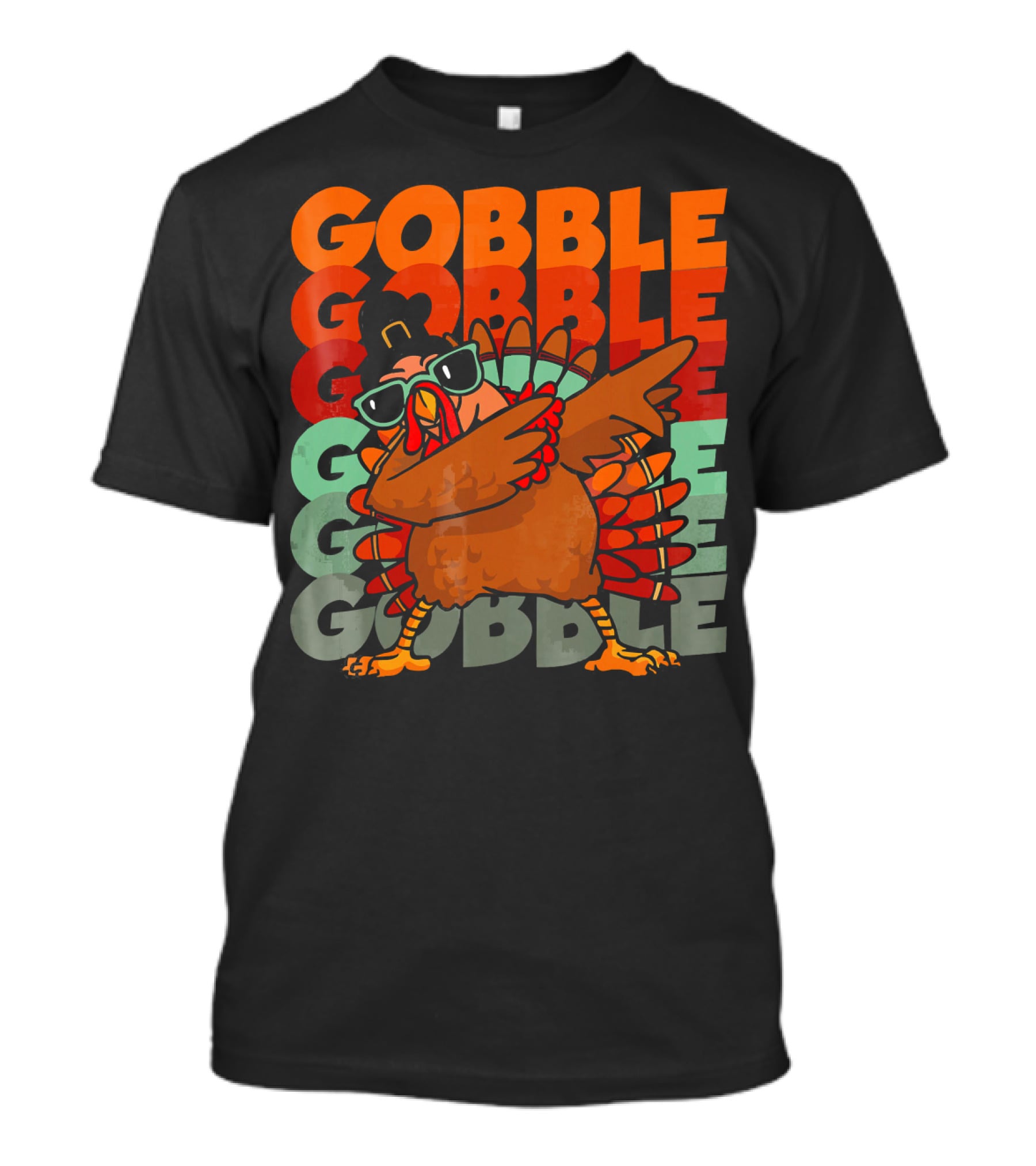Gobble Gobble Dabbing Turkey With Sunglasses T-Shirt