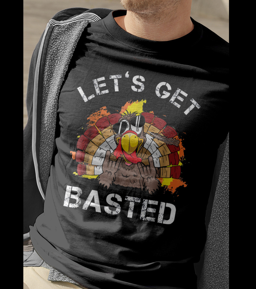 Let's Get Basted Crazy Turkey Mens T-Shirt