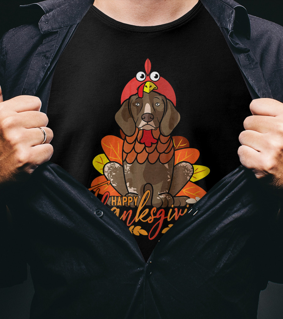 Happy Thanksgiving German Shorthaired Pointer Turkey Costume T-Shirt