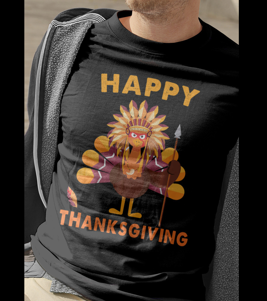 Happy Thanksgiving Native American Indian Turkey T-Shirt