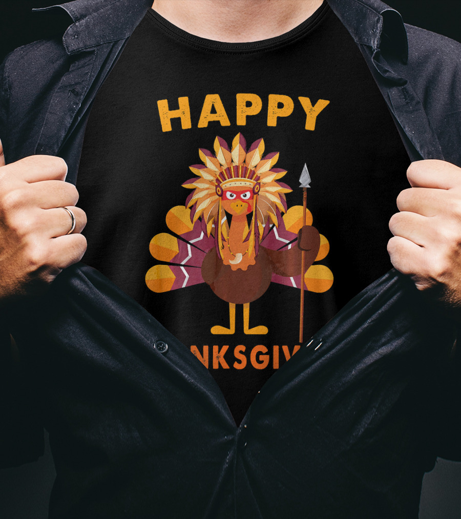 Happy Thanksgiving Native American Indian Turkey T-Shirt