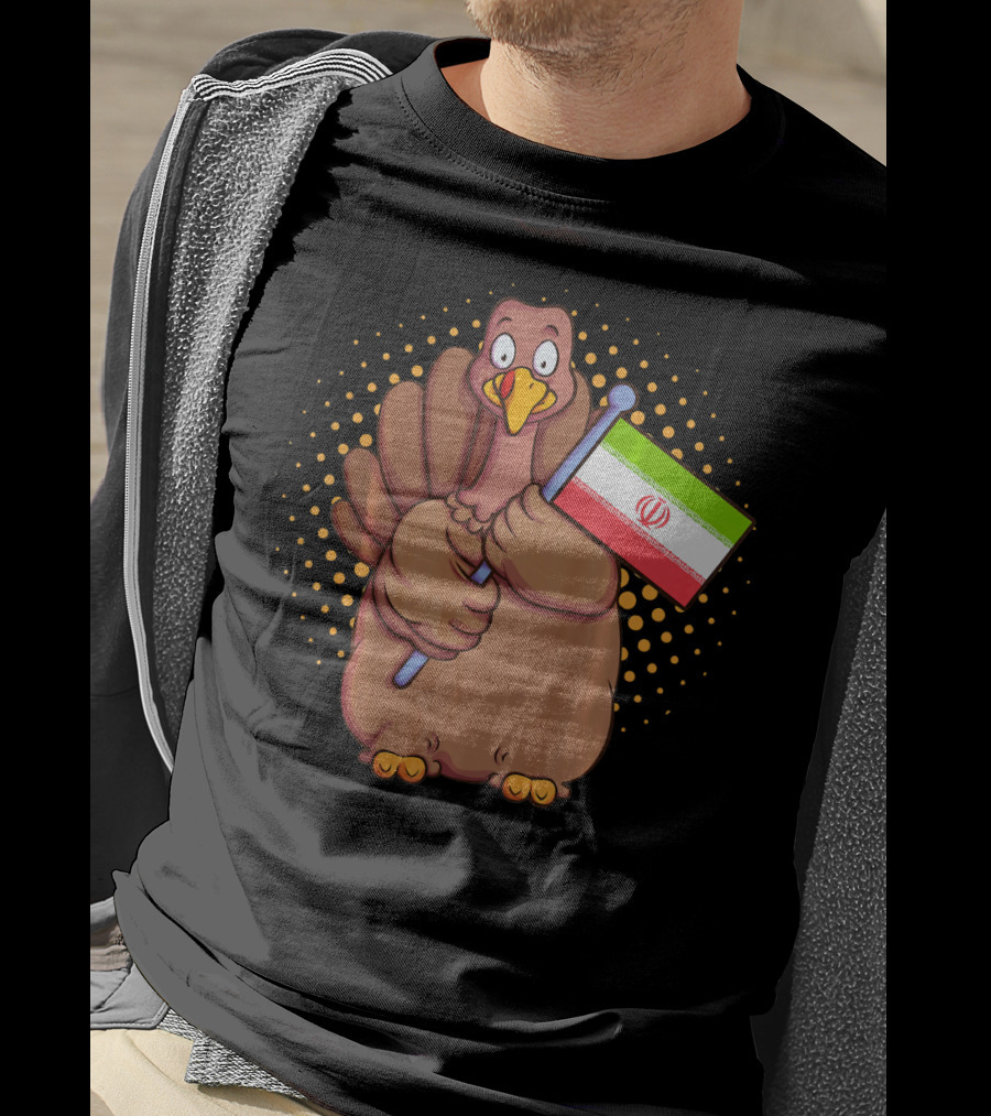 Iranian Turkey Holding Iran Flag For Thanksgiving T-Shirt