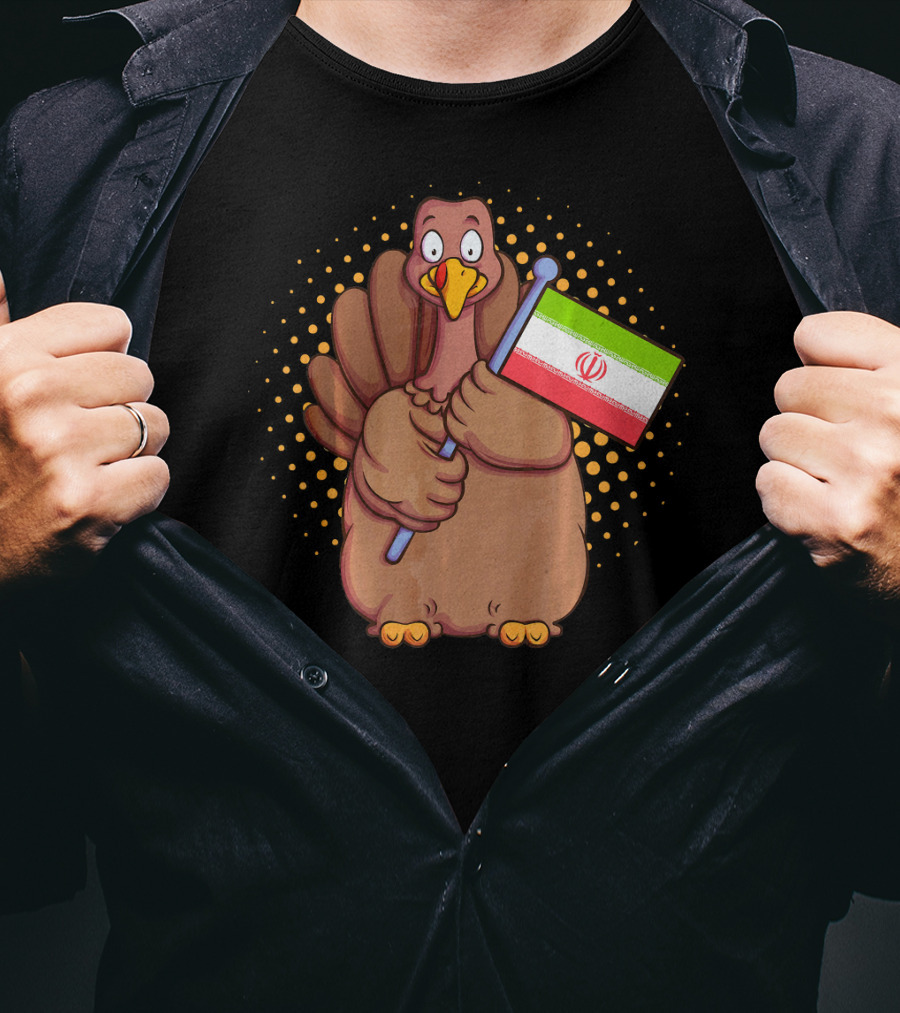 Iranian Turkey Holding Iran Flag For Thanksgiving T-Shirt