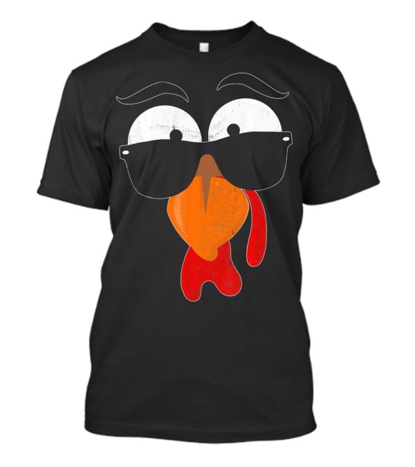 Funny Turkey Face Costume Thanksgiving Humor T-Shirt