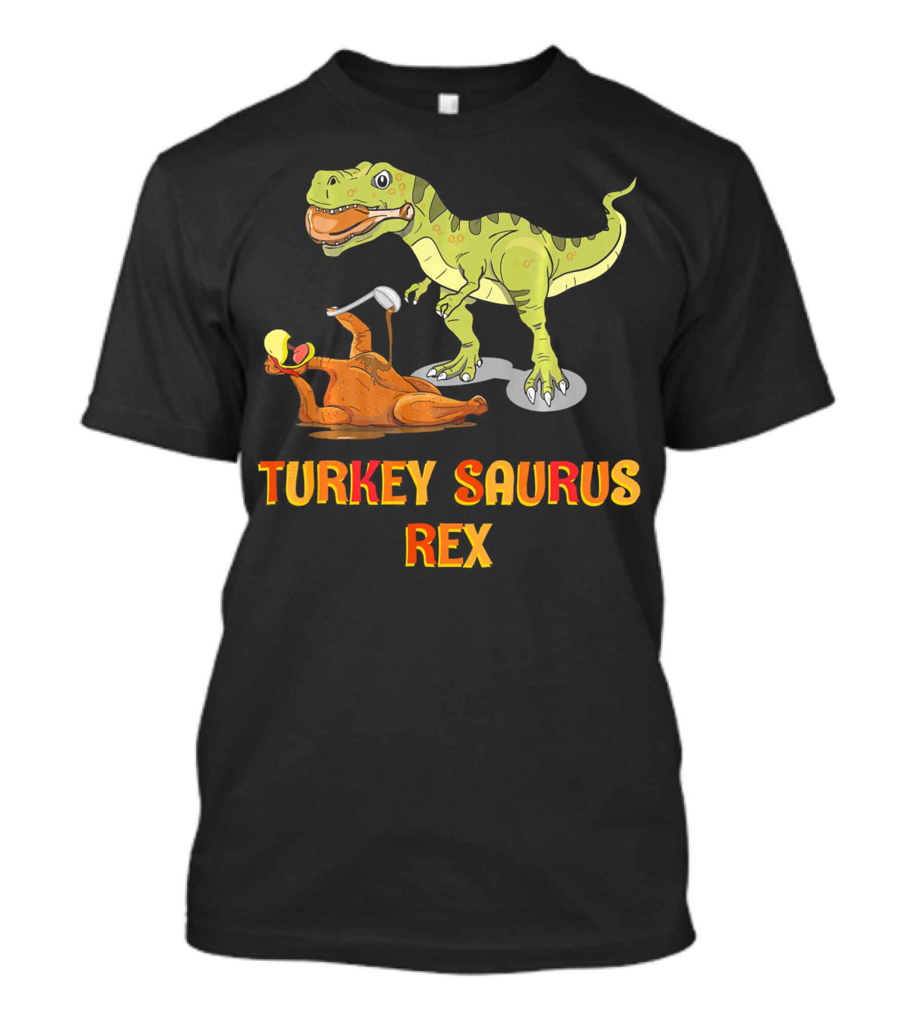 Thanksgiving Turkey Saurus Rex Dinosaur Humor T-Shirt