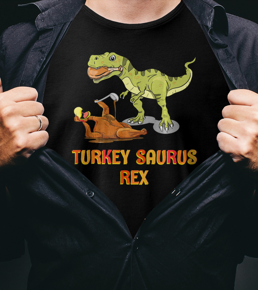 Thanksgiving Turkey Saurus Rex Dinosaur Humor T-Shirt
