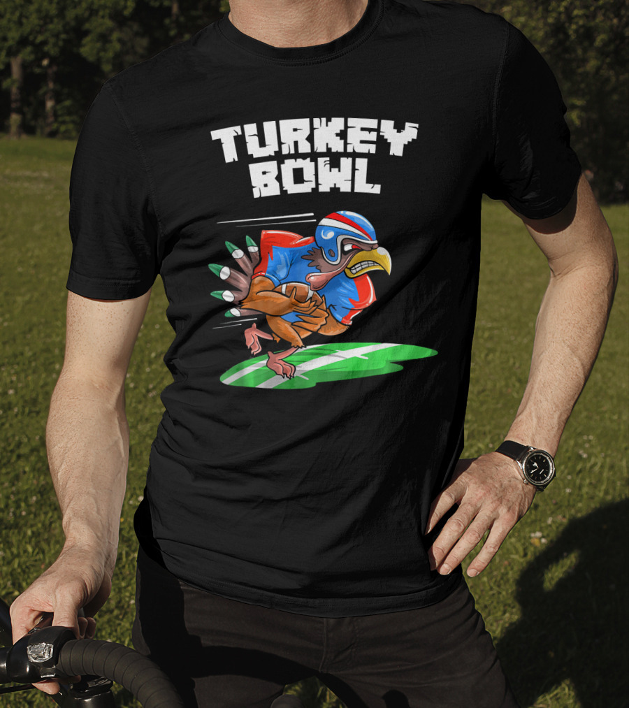 Turkey Bowl Funny Thanksgiving Football Turkey T-Shirt