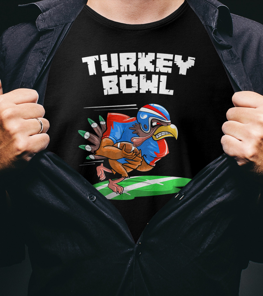 Turkey Bowl Funny Thanksgiving Football Turkey T-Shirt