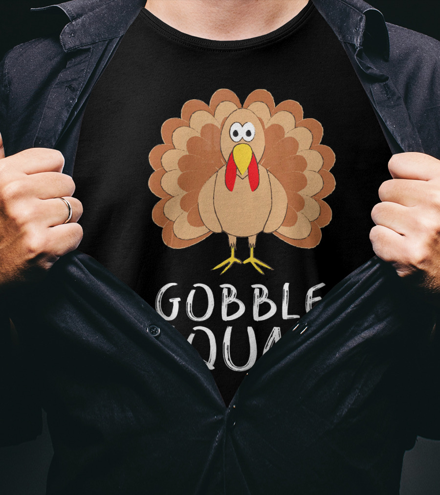 Gobble Squad Cute Turkey Trot Thankful Turkey T-Shirt