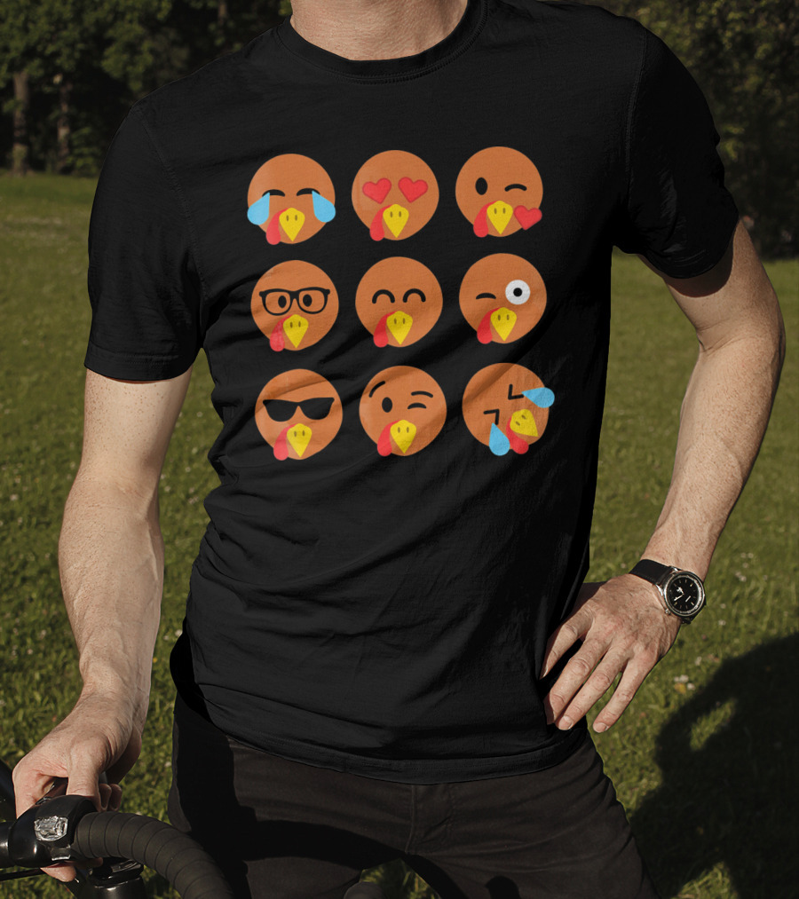 Turkey Emojis Crying Winking Heart Eyes Sunglasses Glasses Expressions T-Shirt