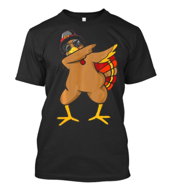 Funny Dabbing Turkey With Sunglasses And Hat T-Shirt