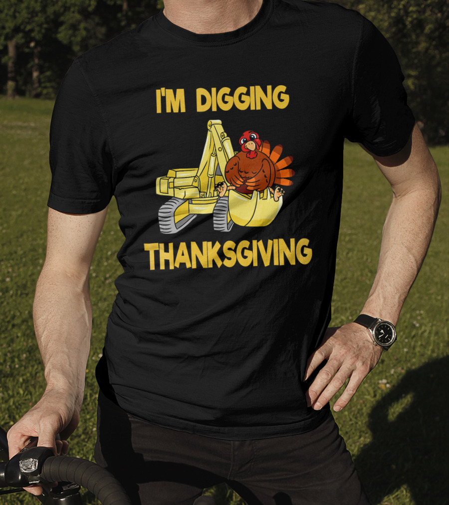 I'm Digging Thanksgiving Kids Excavator Turkey T-Shirt