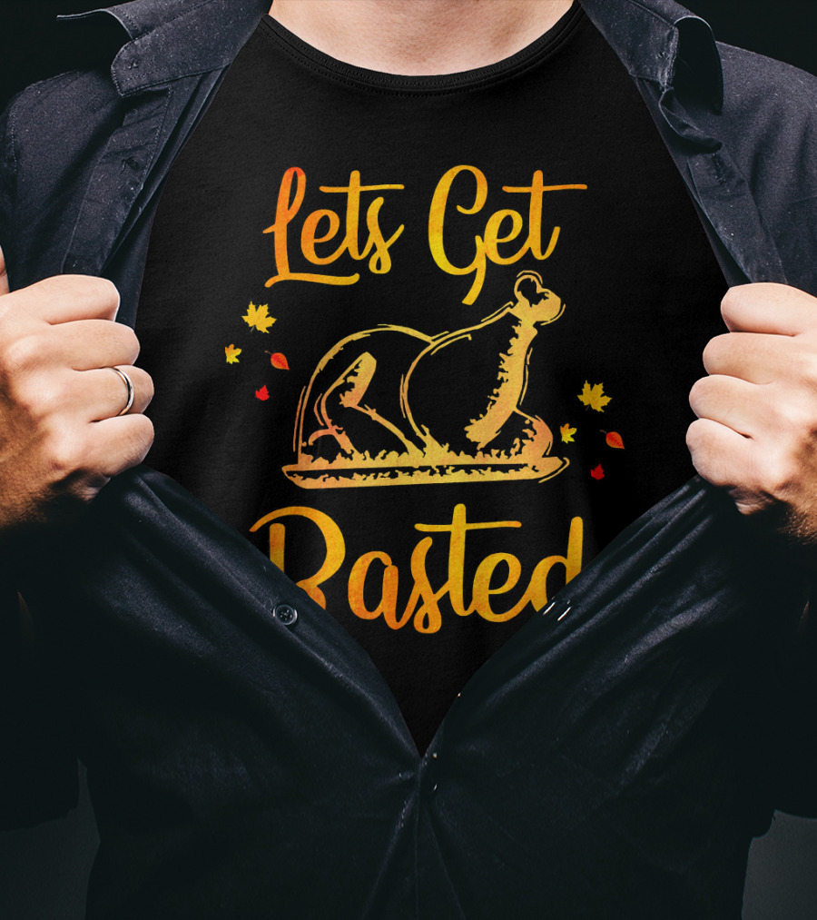 Lets Get Basted Thanksgiving Turkey Leaves T-Shirt
