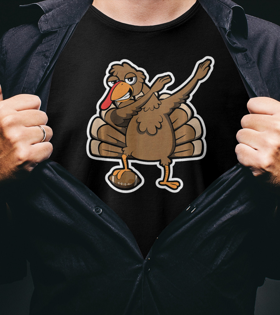 Thanksgiving Turkey Dab Football Touchdown Dance T-Shirt