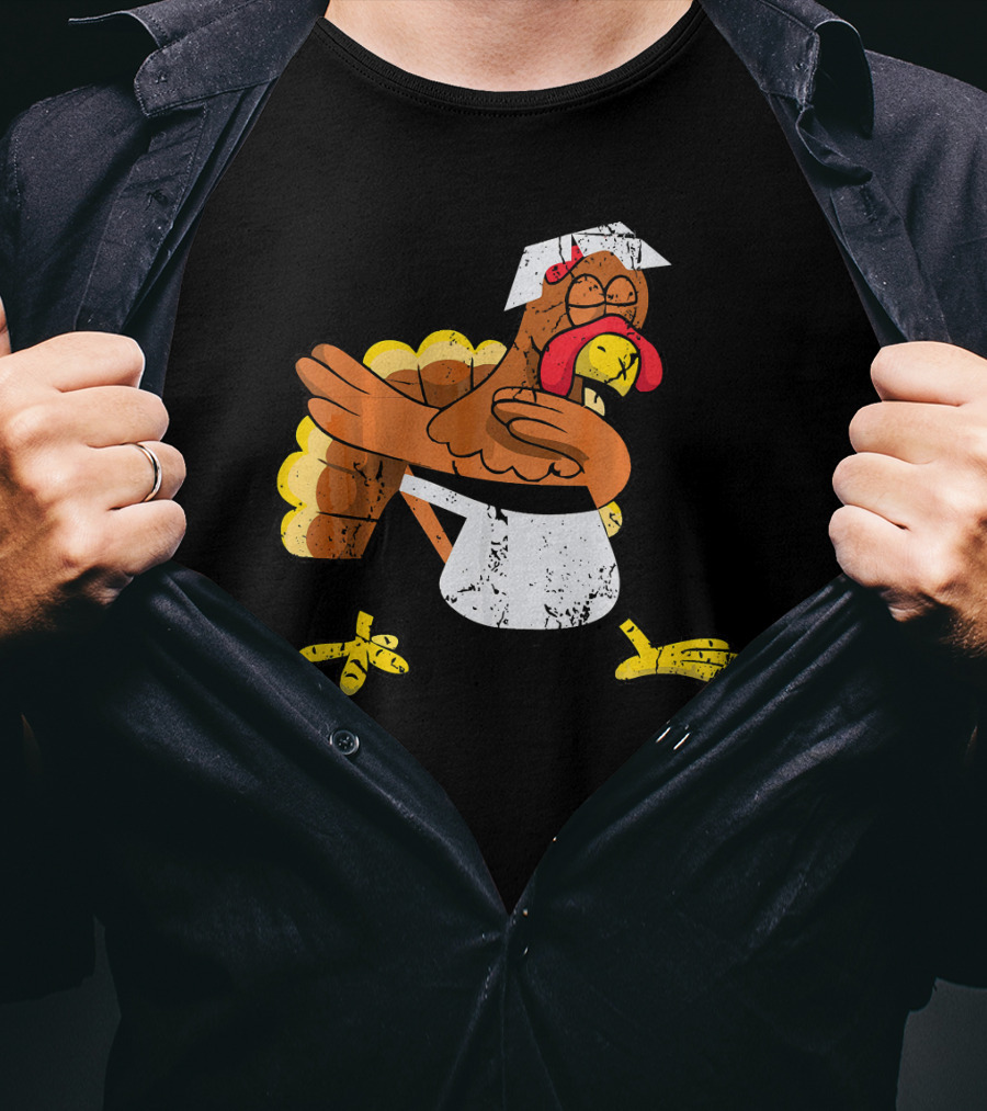 Dabbing Turkey Pilgrim Thanksgiving Dance T-Shirt