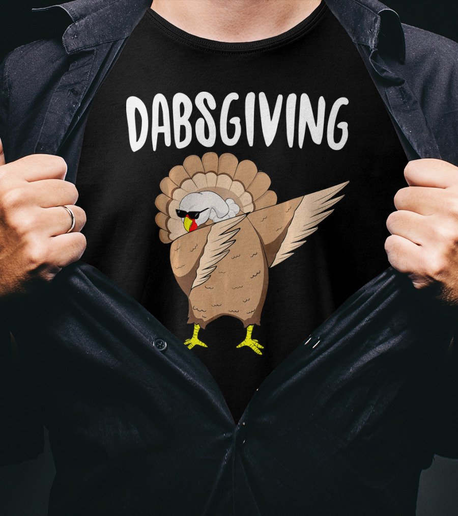 Dabsgiving Cool Dabbing Turkey Funny Thanksgiving T-Shirt