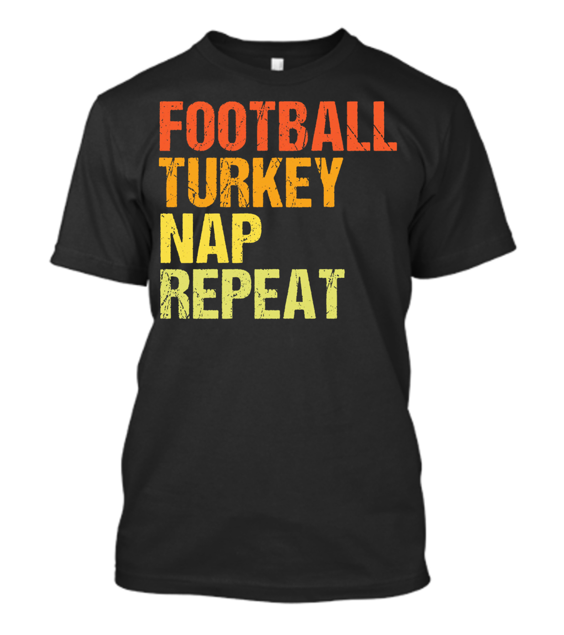 Football Turkey Nap Repeat Thanksgiving Routine T-Shirt