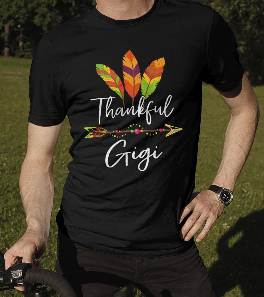 Thankful Gigi Colorful Feather And Arrow T-Shirt