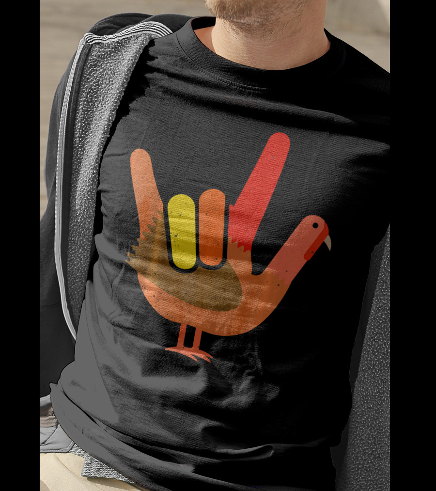 Thanksgiving Turkey American Sign Language Humor T-Shirt