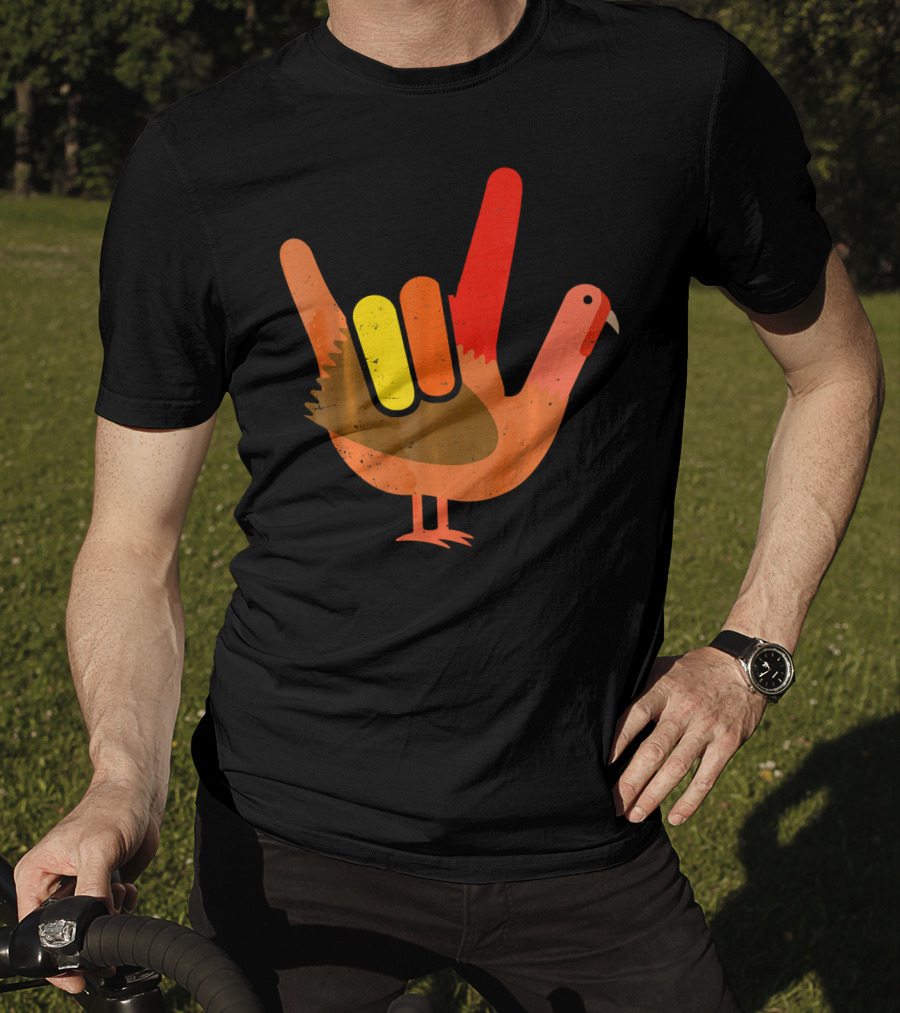 Thanksgiving Turkey American Sign Language Humor T-Shirt