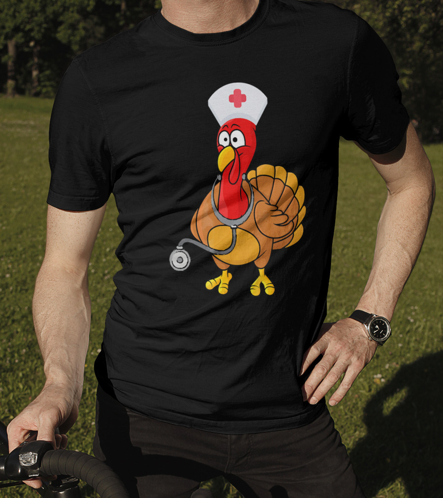 Funny Nurse Turkey For Nurses Thanksgiving T-Shirt