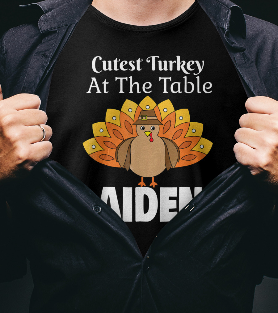 Cutest Turkey At The Table Aiden T-Shirt