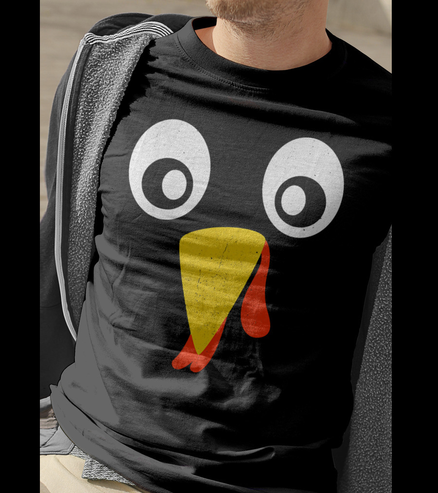 Turkey Face Pilgrim Eyes Beak And Wattle T-Shirt