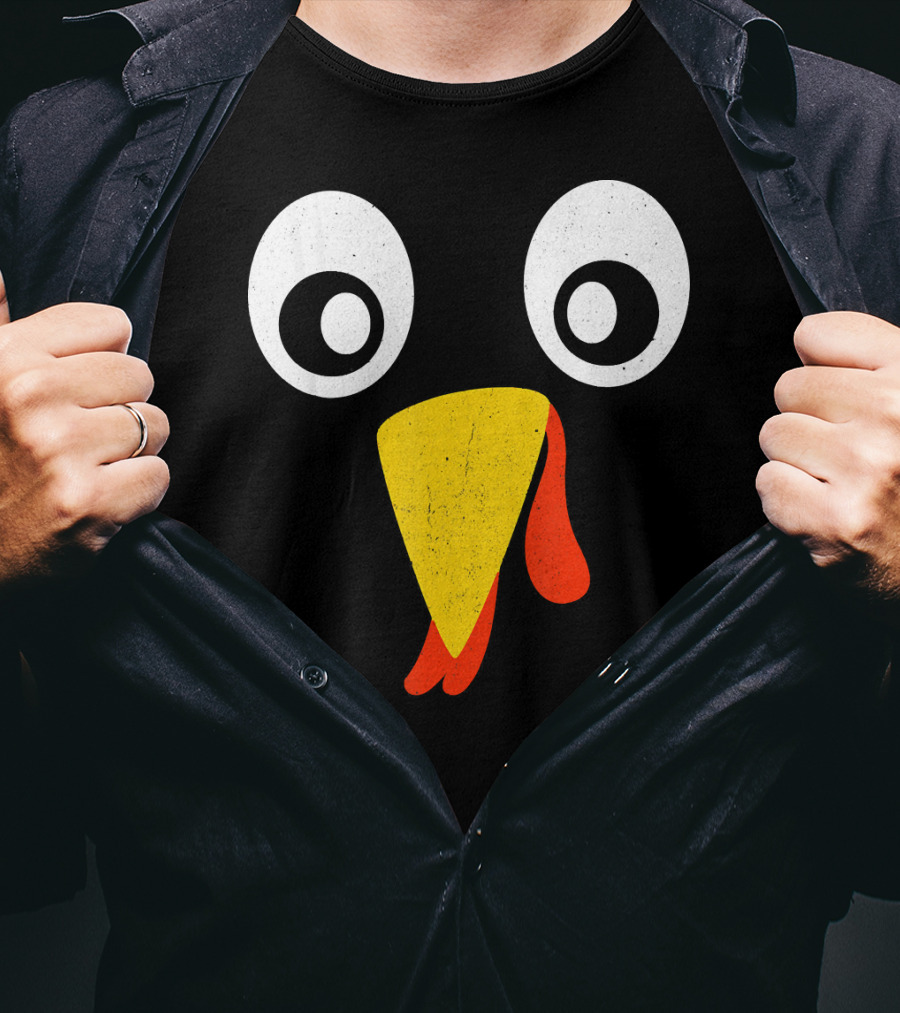 Turkey Face Pilgrim Eyes Beak And Wattle T-Shirt