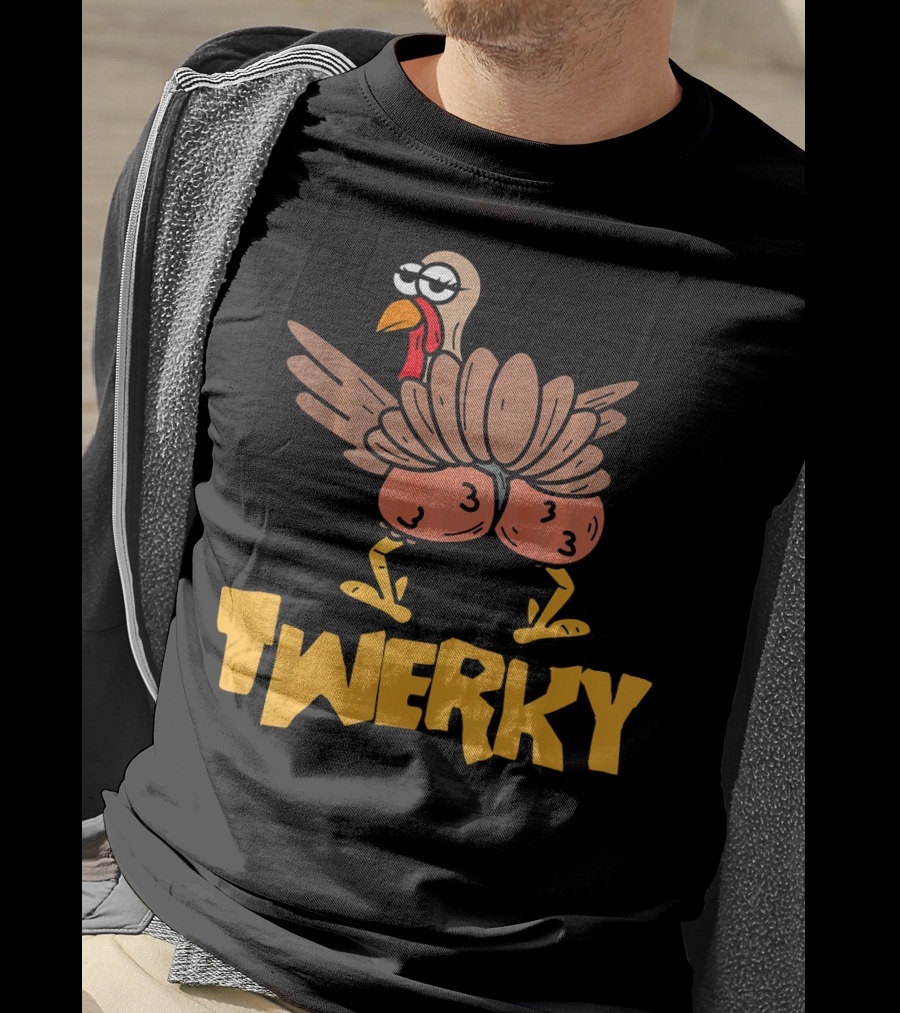 Twerky Thanksgiving Funny Turkey Dance Cartoon T-Shirt