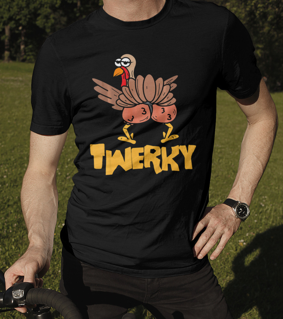 Twerky Thanksgiving Funny Turkey Dance Cartoon T-Shirt