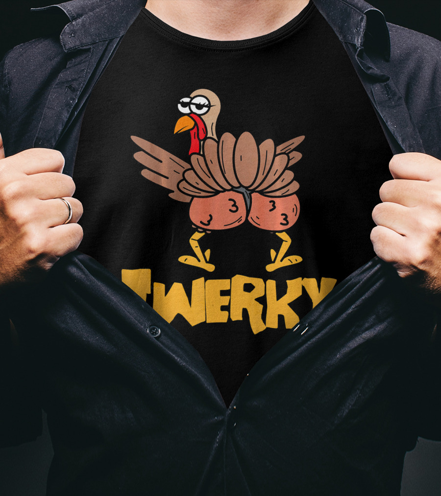 Twerky Thanksgiving Funny Turkey Dance Cartoon T-Shirt