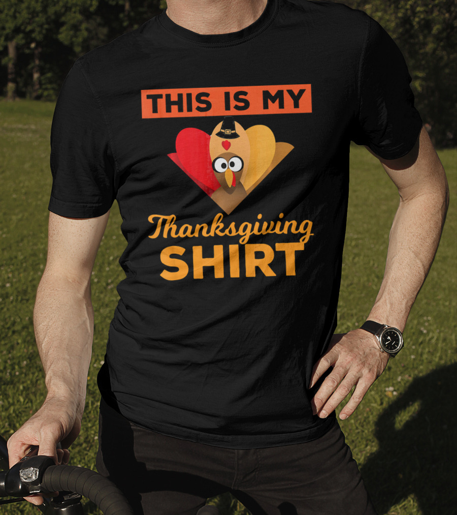 This Is My Thanksgiving Shirt Funny Runaway Turkey T-Shirt