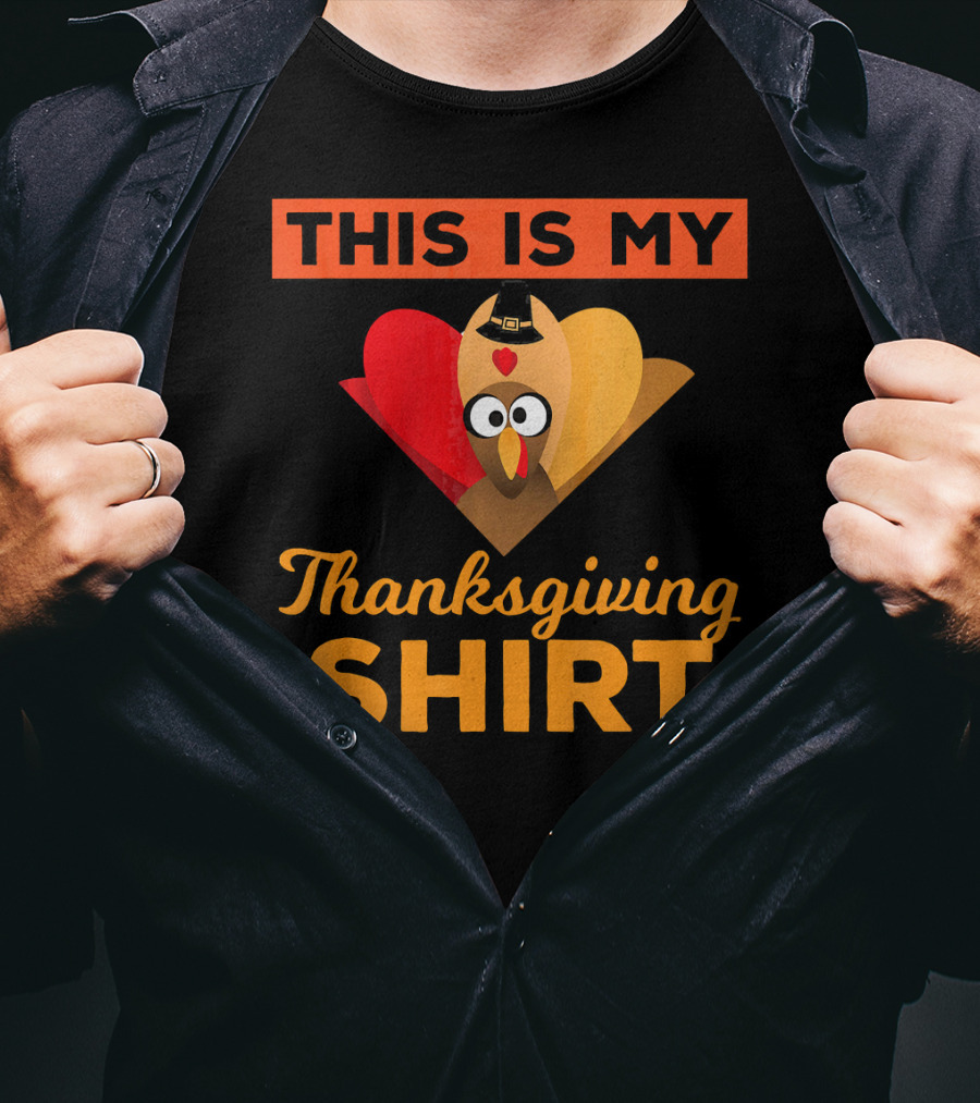 This Is My Thanksgiving Shirt Funny Runaway Turkey T-Shirt