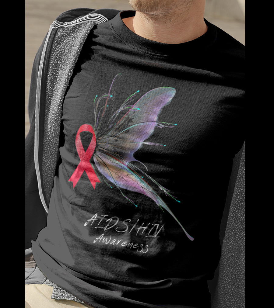 AIDSHIV Awareness Butterfly T-Shirt