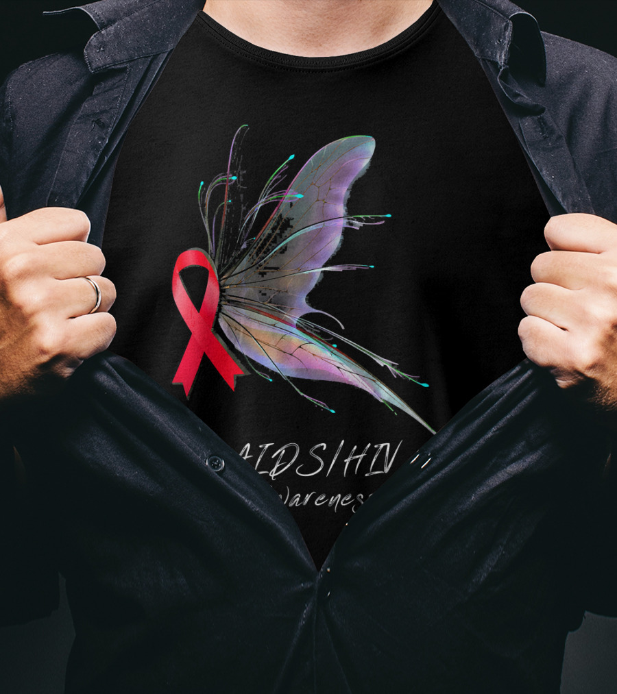 AIDSHIV Awareness Butterfly T-Shirt