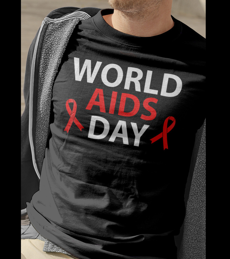 World Aids Day December 1 Red Ribbon Awareness T-Shirt
