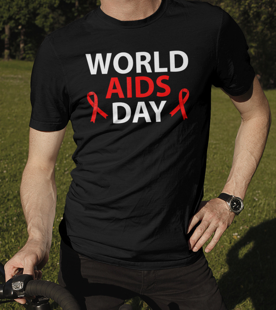 World Aids Day December 1 Red Ribbon Awareness T-Shirt