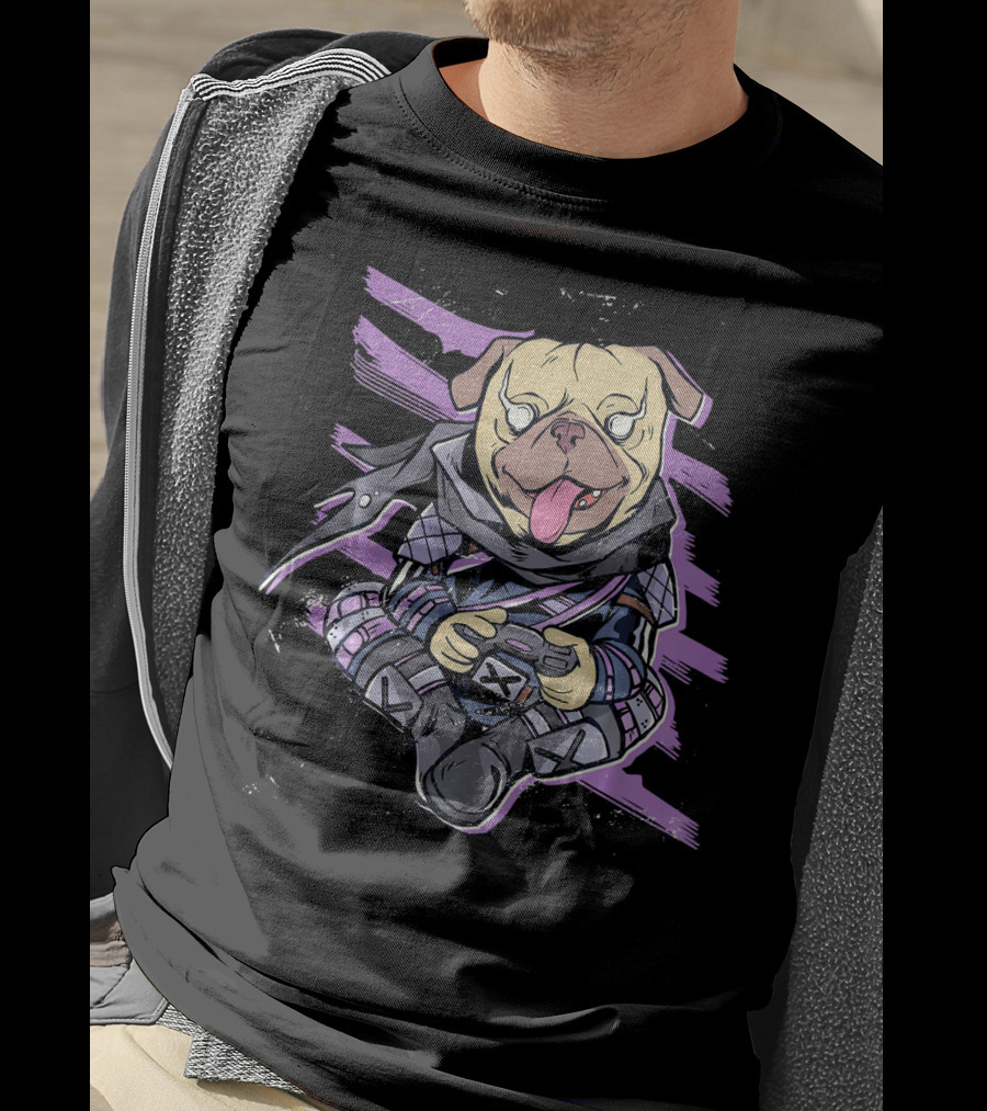 Ninja Pug Playing Video Game Controller Epic Battle T-Shirt