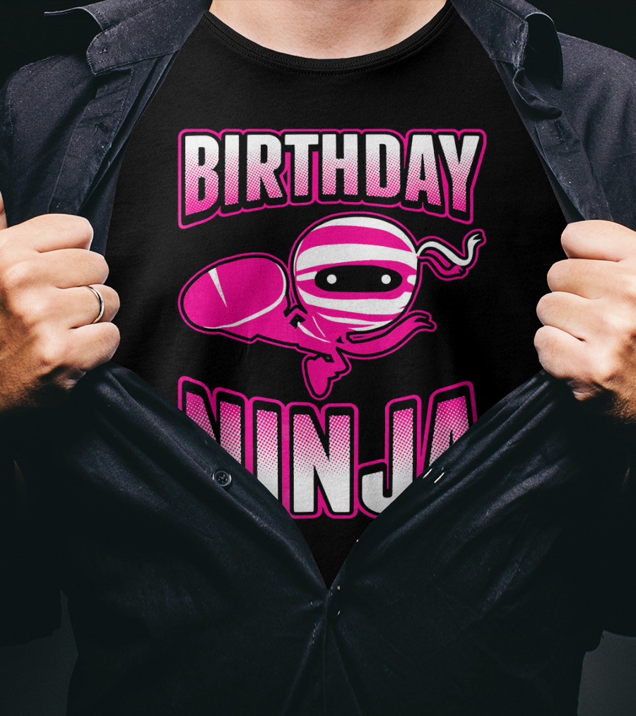 Birthday Ninja Pink Ninja Japa T-Shirt
