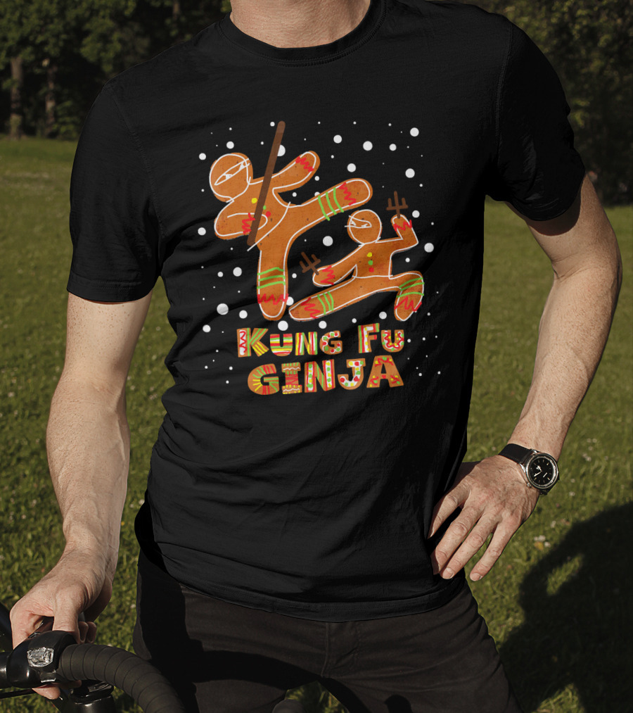 Kung Fu Ginja Gingerbread Ninja Holiday Fight T-Shirt