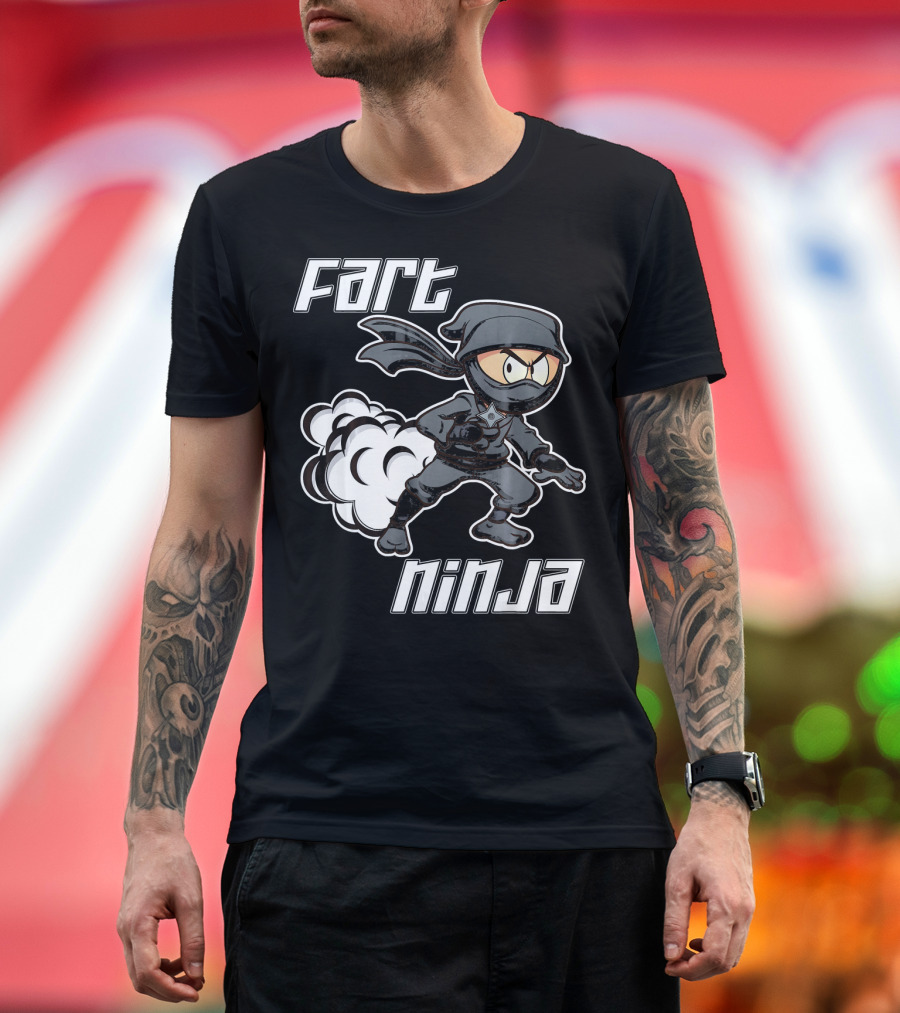 Funny Fart Ninja Farting Joke Ninja T-Shirt