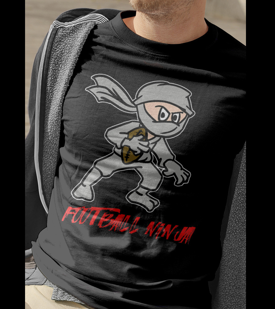 Football Ninja Funny Sport Game League Ninja Holding Football T-Shirt