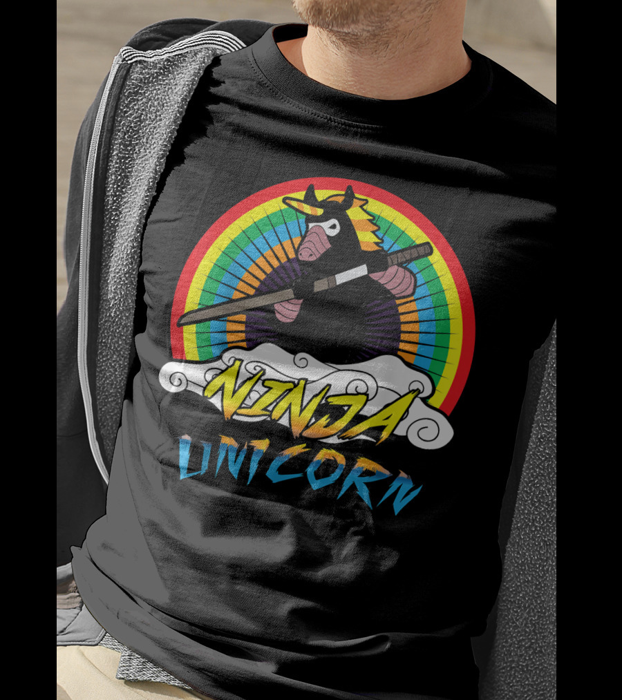 Ninja Unicorn Rainbow Samurai T-Shirt