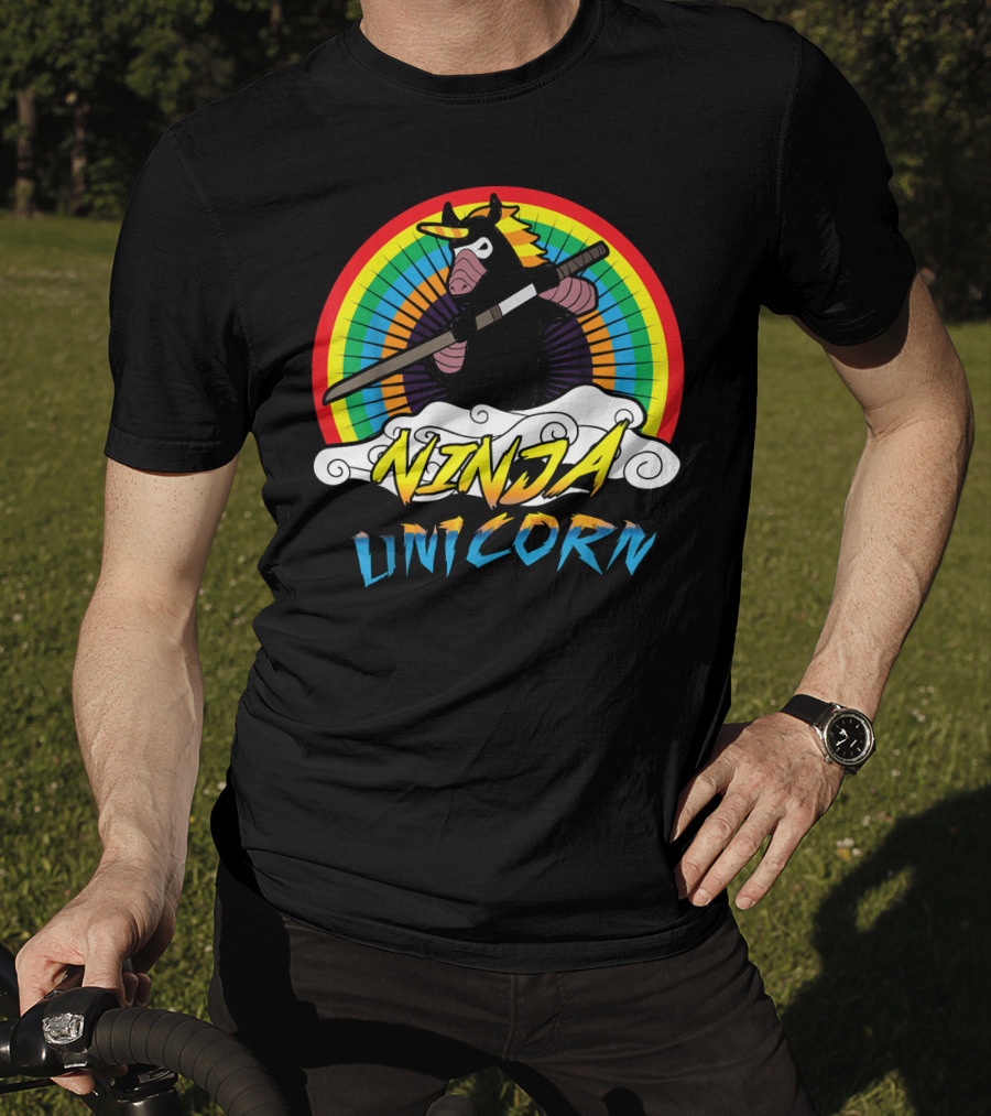 Ninja Unicorn Rainbow Samurai T-Shirt